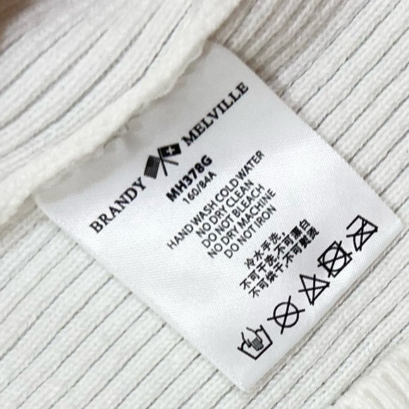 Brandy Melville off white Ribbed v neck button down cropped Cardigan size small - Picture 6 of 8